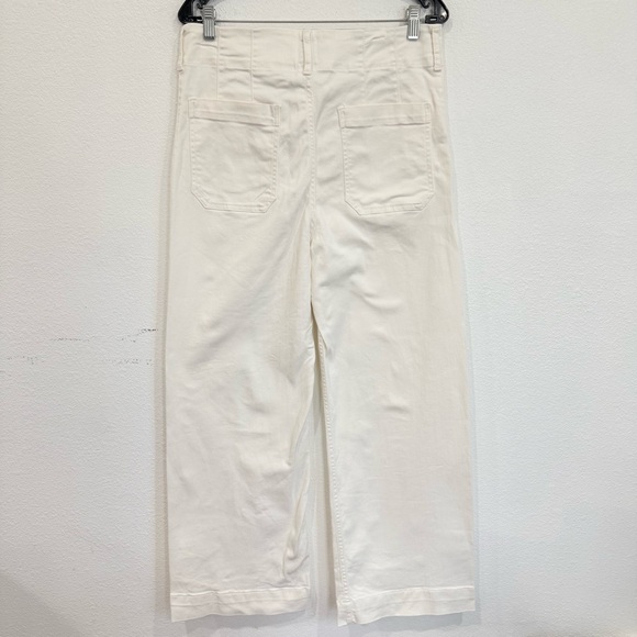 Anthropologie Maeve The Colette Full-Length Wide-Leg Jeans Ivory Cream Size 31 - Picture 4 of 7